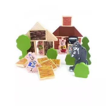 Деревянная игрушка Томик Набор Три поросенка