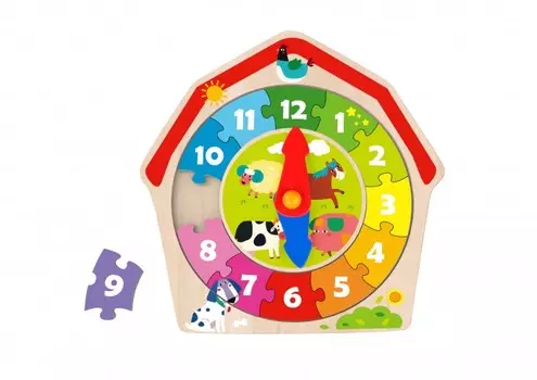 Деревянная игрушка Tooky Toy Пазл Часы