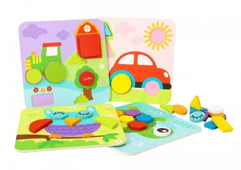 Деревянная игрушка Tooky Toy Пазл Фигурки