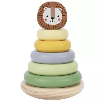 Деревянная игрушка Tooky Toy Пирамидка Лев TK998