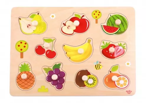 Деревянная игрушка Tooky Toy Рамка-вкладыш Фрукты