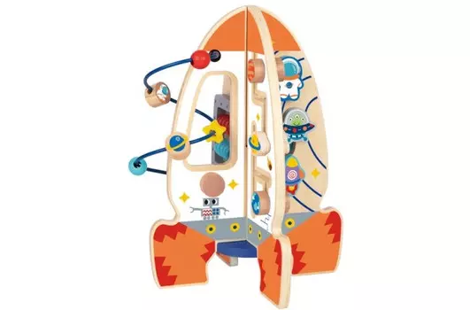 Деревянная игрушка Tooky Toy Развивающий центр Ракета
