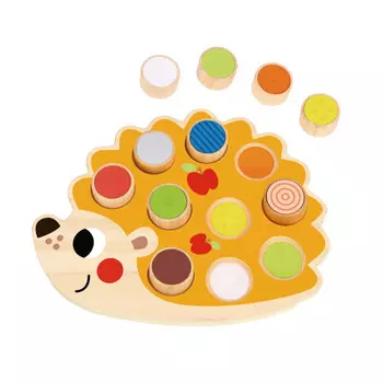 Деревянная игрушка Tooky Toy Тактильный сортер Ежик