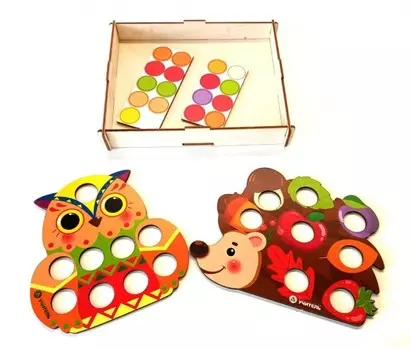 Деревянная игрушка Учитель мозаика Совушка и Ёжик