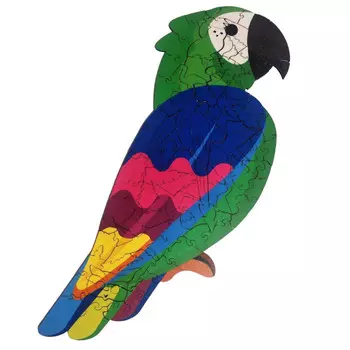 Деревянная игрушка Учитель Супер-пазл Попугай Чарли (108 деталей)