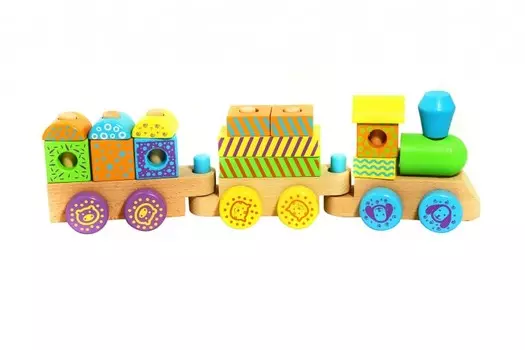 Деревянная игрушка Viga Конструктор Поезд