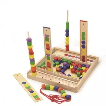 Деревянная игрушка Viga Набор для создания пирамидок по образцу