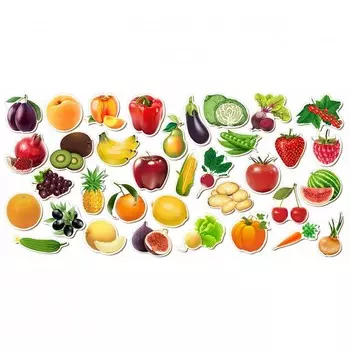 Деревянная игрушка Woodland Пазл Овощи фрукты ягоды