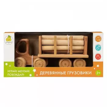 Деревянная игрушка ЯиГрушка Тягач с полуприцепом Лесовоз