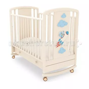 Детская кроватка Angela Bella Жаклин Мишка на ракете качалка