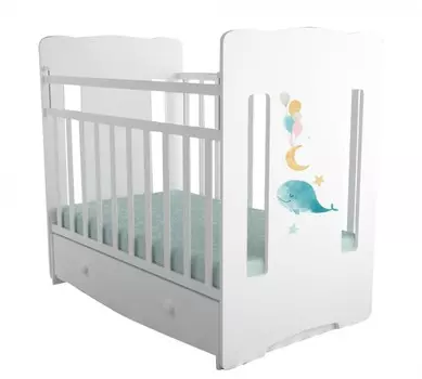 Детская кроватка Forest kids Cute Whale маятник поперечный