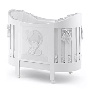 Детская кроватка Italbaby Love Oval с матрасом и комплектом белья (4 предмета)