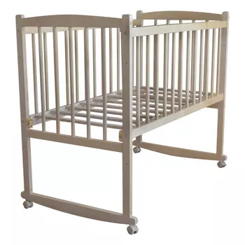 Детская кроватка Массив Беби 1 колесо-качалка