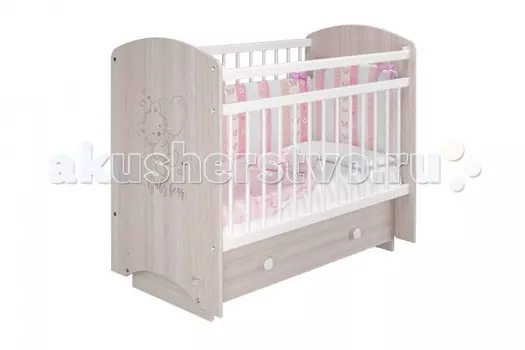 Детская кроватка Можгинский лесокомбинат Эмили Мишка маятник поперечный
