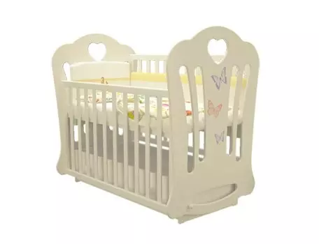Детская кроватка Можгинский лесокомбинат Laluca Шарлотта Бабочки (поперечный маятник)
