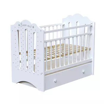 Детская кроватка ВДК Bonne фигурные спинки маятник поперечный с ящиком