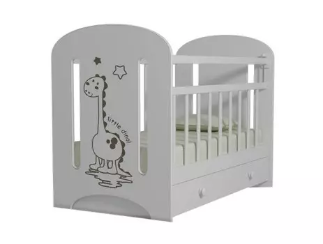 Детская кроватка ВДК Dino фигурные спинки маятник поперечный с ящиком