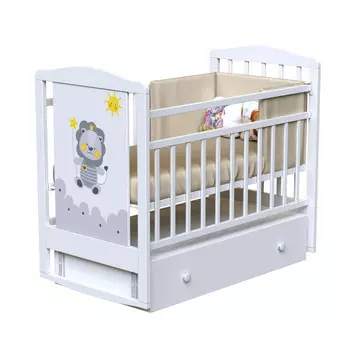 Детская кроватка ВДК Happy lion маятник с ящиком
