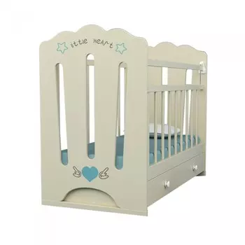 Детская кроватка ВДК Little Heart маятник поперечный с ящиком