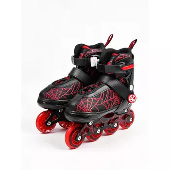 Детские ролики AmaroBaby раздвижные со светящимися колесами Spider