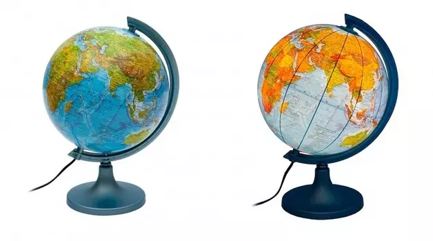 Ди Эм Би Глобус с подсветкой физико-политический Светящийся 25 см