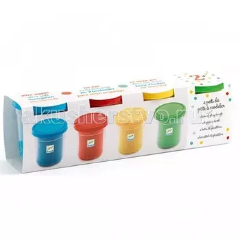 Djeco Набор пластилина 4 банки