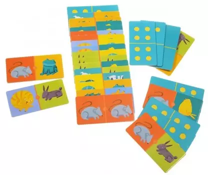 Djeco Настольная игра Домино Цветные животные