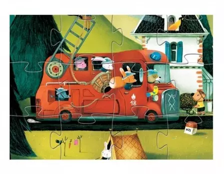 Djeco Пазл Пожарная машина 16 деталей