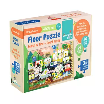 DoerKids Пазл напольный Головоломка с числами: Поищи, найди и посчитай в парке