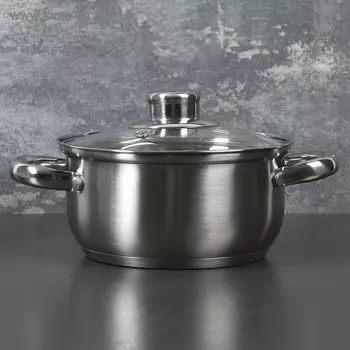 Доляна Кастрюля Гретте со стеклянной крышкой d=16 см 1.6 л