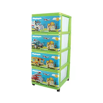 Dunya Комод 4 ящика с рисунком