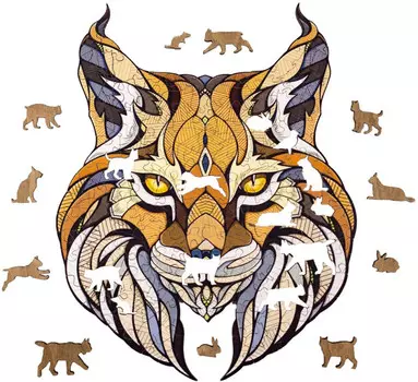Eco Wood Art Деревянный пазл-головоломка Ewa Рысь L 35x28 см коробка-картон