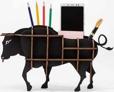 Eco Wood Art Сборная модель Ewa Design Настольный органайзер Бык