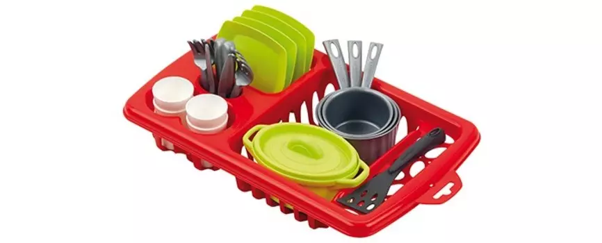 Ecoiffier Набор детской посуды в сушилке