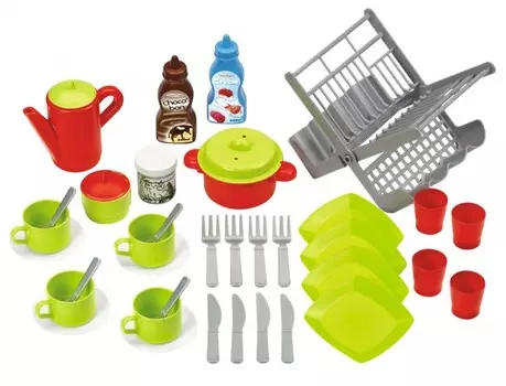 Ecoiffier Набор посуды с сушилкой