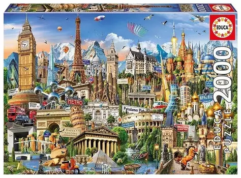 Educa Пазл Достопримечательности Европы 2000 деталей