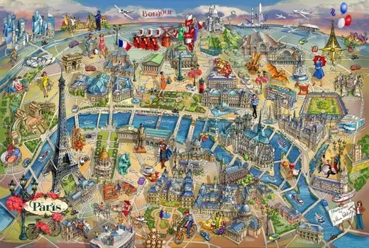 Educa Пазл Карта Парижа 500 деталей