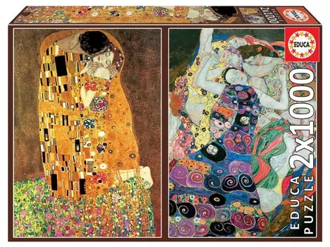 Educa Пазл Поцелуй и Дева Густав Климт 2 шт. по 1000 деталей