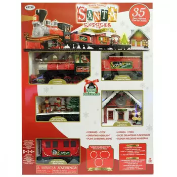 Eztec Новогодняя железная дорога Santa Expressс функцией Try Me 35 предметов