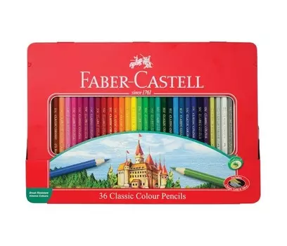 Faber-Castell Цветные карандаши Замок в металлической коробке 36 шт.