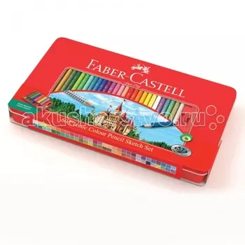 Faber-Castell Цветные карандаши Замок в металлической коробке 60 шт.