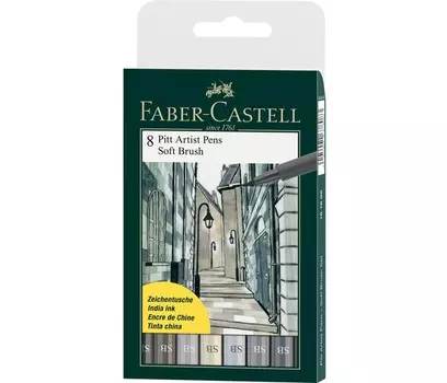 Faber-Castell Капиллярные ручки Pitt Artist Pen Soft Brush 8 шт.