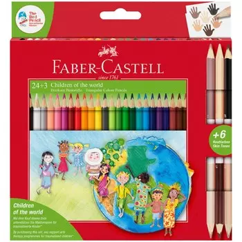 Faber-Castell Карандаши цветные Дети мира трехгранные 30 цветов