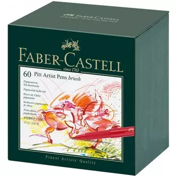 Faber-Castell Набор капиллярных ручек Pitt Artist Pen Brush ассорти 60 шт.