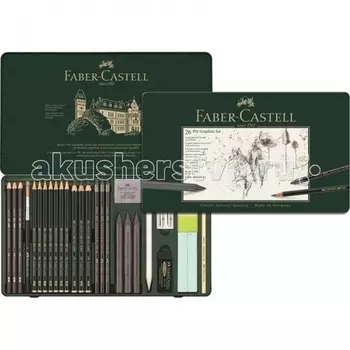Faber-Castell Специальный набор Pitt Monochrome 26 предметов в металлической коробке
