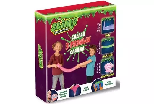 Фабрика Игрушек Slime Средний набор 3 в 1 Лаборатория 300 г