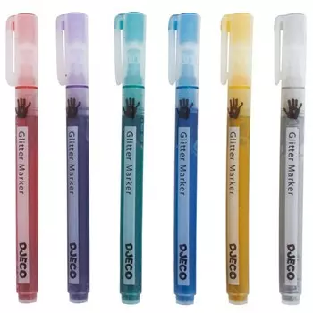 Фломастеры Djeco с блёстками 6 шт.