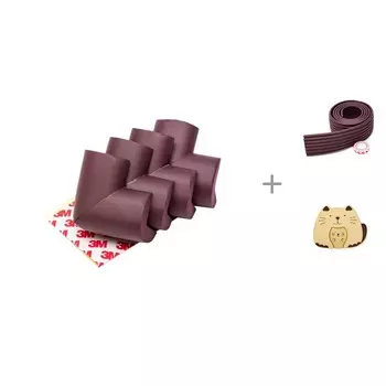 Forest kids Накладки на углы мягкие из NBR 4 шт., безопасная лента универсальная мягкая 2 м и фиксатор для дверей