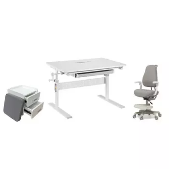 FunDesk Комплект парта Colore, кресло Paeonia с подлокотниками и тумба SS25