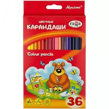 Гамма Карандаши цветные Мультики 36 цветов